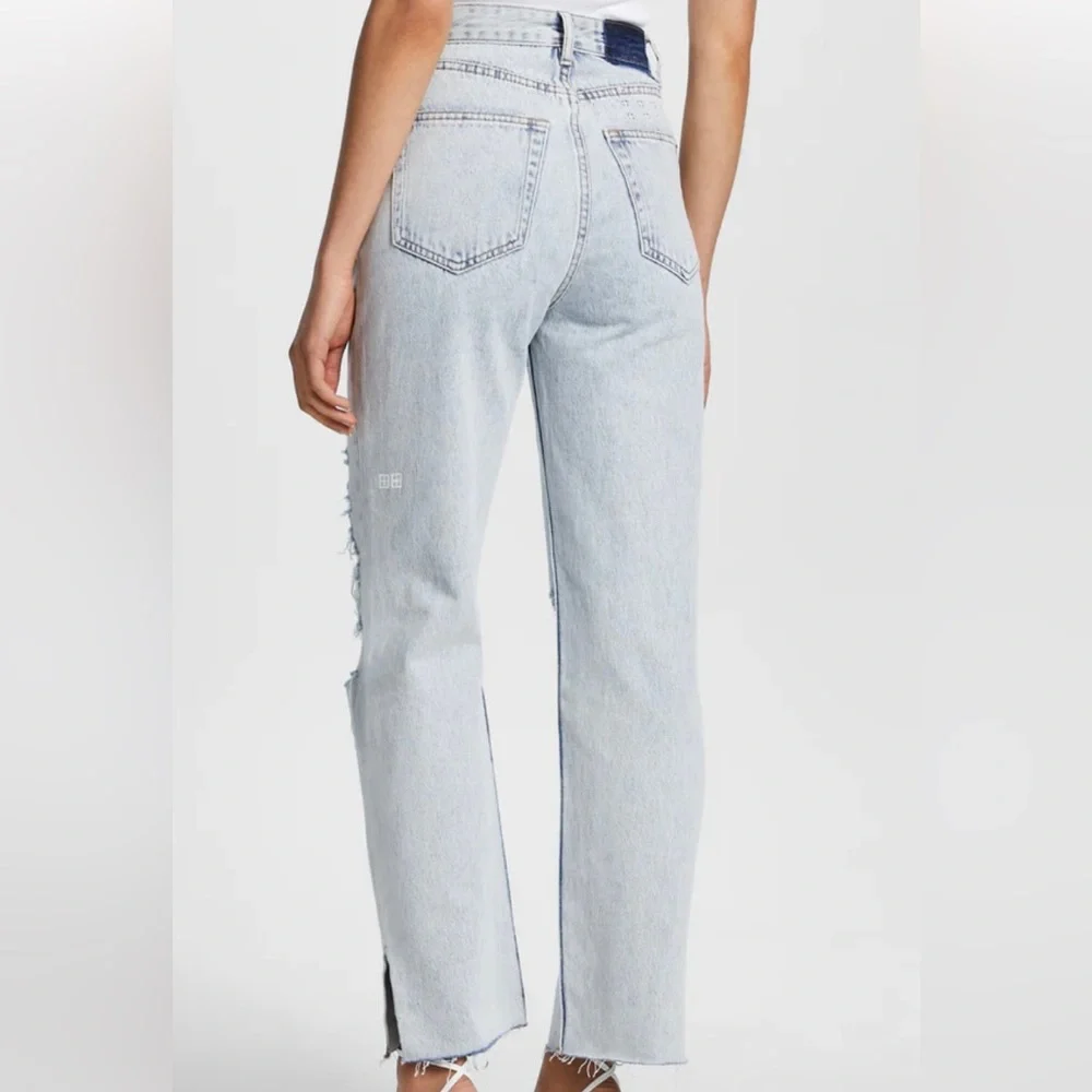 ksubi women’s mid high rise relaxed straight leg brooklyn jeans - Picture 2 of 3